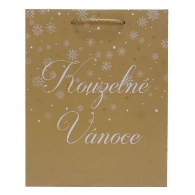 Kopie Vánoční dárková taška - Kouzelné Vánoce zlaté M 3ks 8610019-1