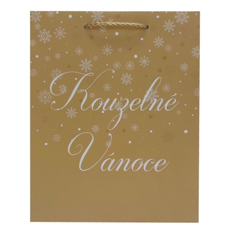 Kopie Vánoční dárková taška - Kouzelné Vánoce zlaté M 3ks 8610019-1