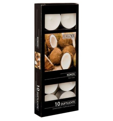Svíčky vonné čajové 10 ks Kokos