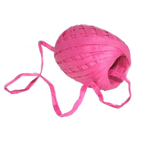 Papírová stuha vázací 30m - Raffia tmavě růžová 25
