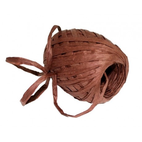 Papírová stuha vázací 30m - Raffia hnědá 70