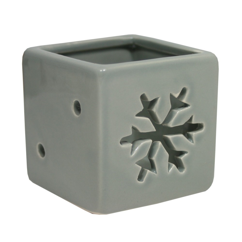 Svícen keramický vločka šedý 6,5 cm Svícen keramický vločka šedý 6,5 cm